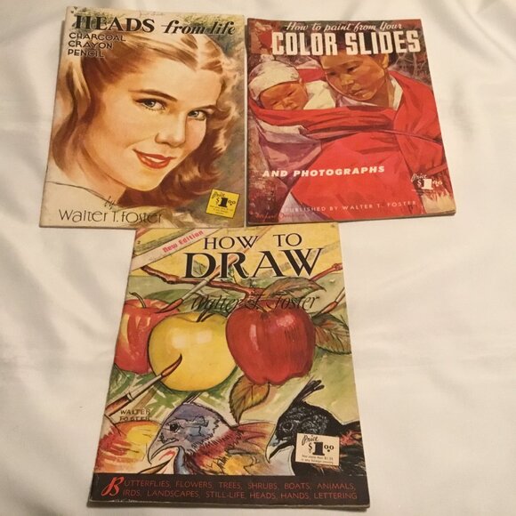 Vintage Walter T. Foster Art Books - Lot Of 3 How To Draw/Oil PAINT - Picture 2 of 10